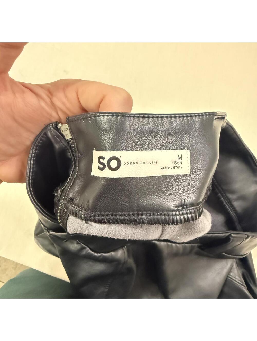 SO Black Faux Leather Mini Skirt Size M - Picture 3 of 3
